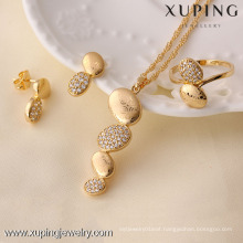 61060-Xuping 3pcs set gold plated hot sale african jewelry set